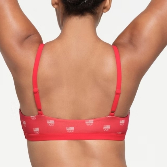 SKIMS FITS EVERYBODY OLYMPIC SCOOP BRALETTE WIRELESS BRA RED LARGE NWT - Picture 5 of 7